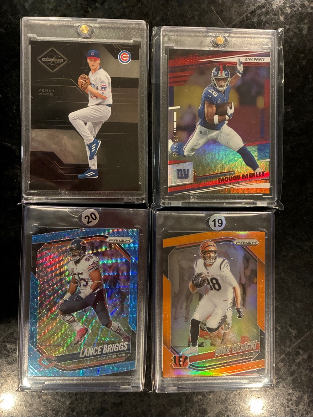 4-Numbered Sports Card Bundle Briggs, Gesicki, Wood & Barkley